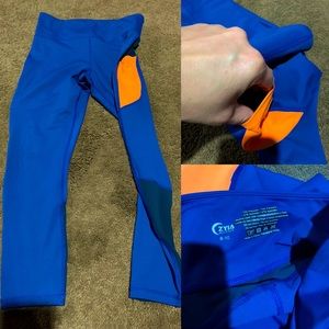 Zyia LNT’s 🧡💙 Neon Orange Curve Pocket Light n Tight Hi-Rise 7/8 24"